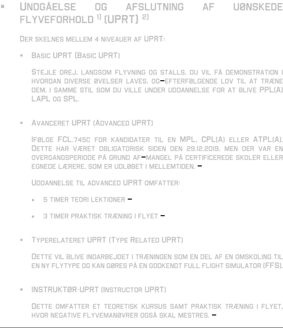 UPRT Upset prevention and recovery training Kunstflug PPL(A) basic training refresher training extension in the license Änderungsverordnung (EU) 2018/1974 zur Verordnung (EU) Nr. 1178/2011