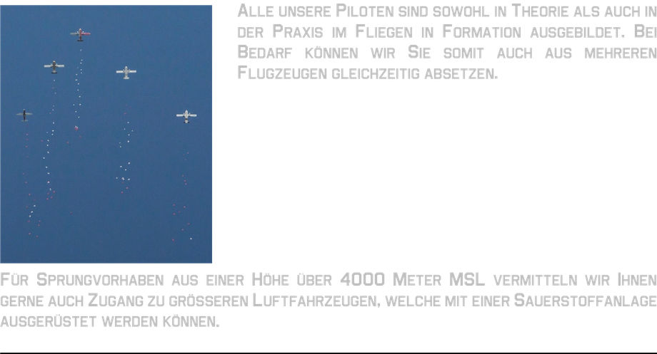 Fliegen in Formation Fliegen im Verband Mehrere Flugzeuge Sauerstoffanlage