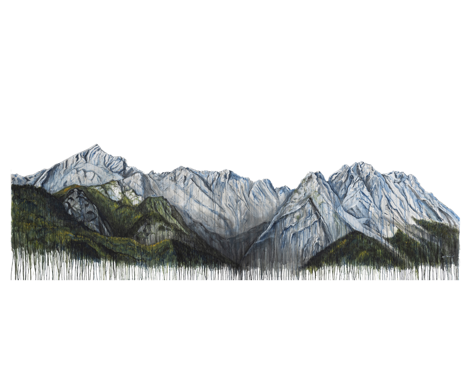 Künstlerin malt realistisch mit Acryl und Aquarell ein Porträt auf Leinwand in Garmisch Partenkirchen  © Ayla Phoenix Art