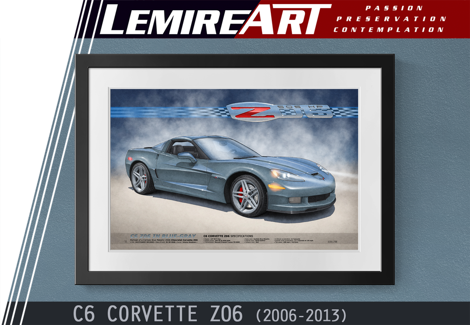 2006 2007 2008 2009 2010 2011 2012 2013 Corvette Z06 printed drawing - 4 printed specifications available