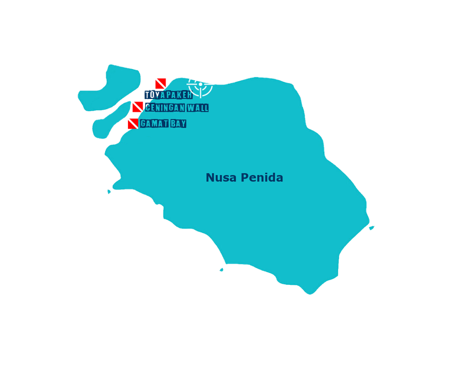 Nusa Penida center dive site map and description Diving Nusa penida