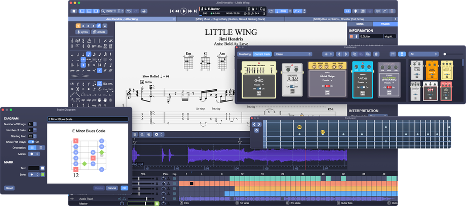Guitar Pro Programm, Notensatzprogramm  Gitarrentabulatur Gitarren Software 