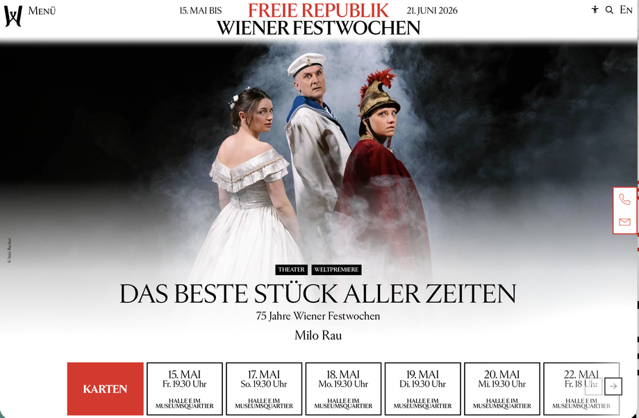 Wiener Festwochen 2026: Das beste Stück aller Zeiten (Milo Rau)
