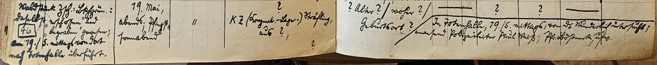 Bestattungsbuch Gemeinde Zschorlau 1945, S. 556, Nr. 46