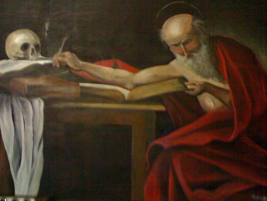 Copia da Caravaggio " S. Girolamo"