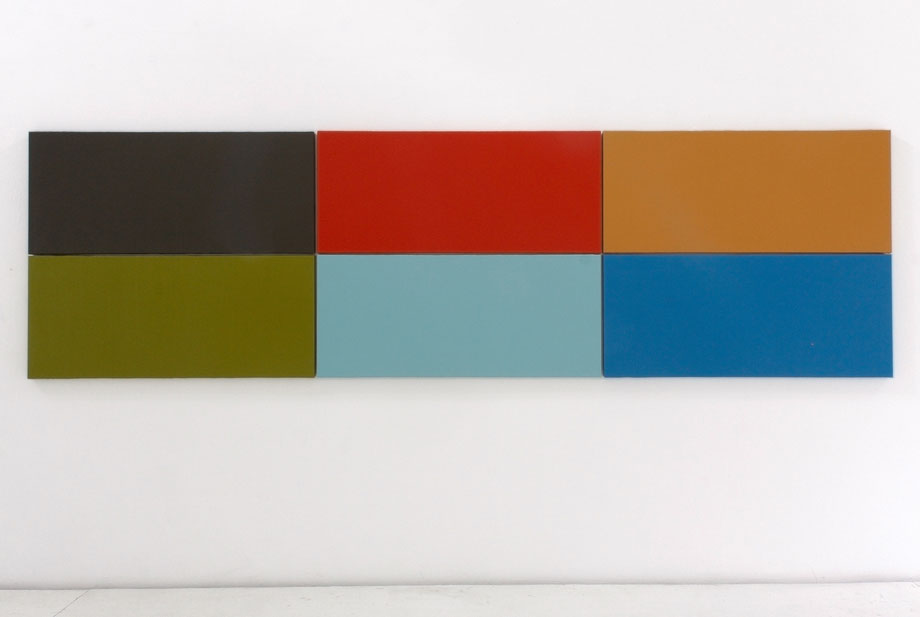 Daniel Schörnig  FILM COLORS II, AVERAGE AND HIGHLIGHTS  2015-2021  acrylic on canvas in six parts 