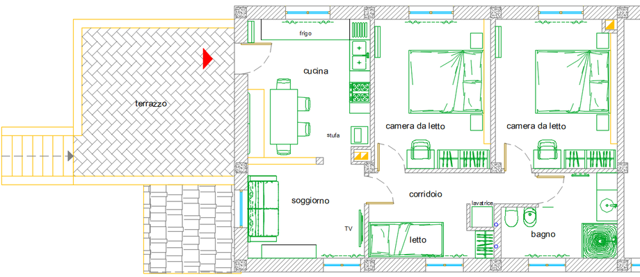 pianta appartamento e terrazzo
