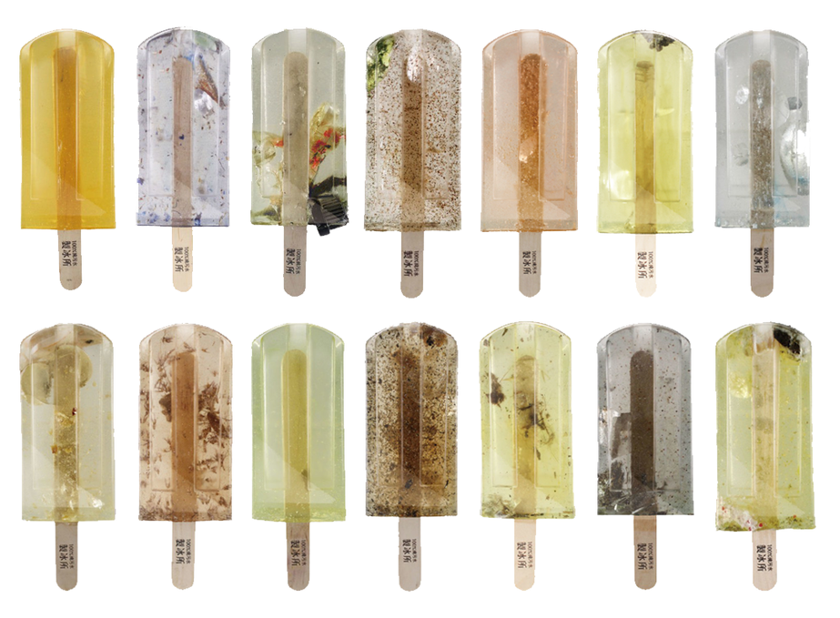 verschiedene Sorten der Abwasser-Popsicles aus Taiwan