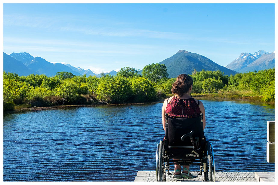 Aurélie enjoying the amazing scenery near Glenorchy, a small town on New Zealand's south island (picture courtesy of Aurélie Loaec)