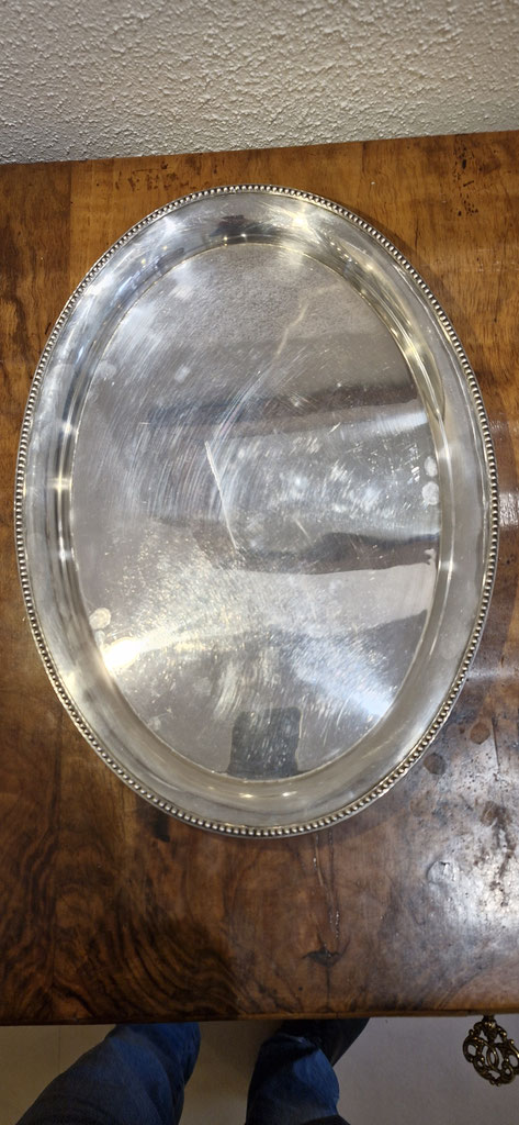 Tablett Sterling rund Silber