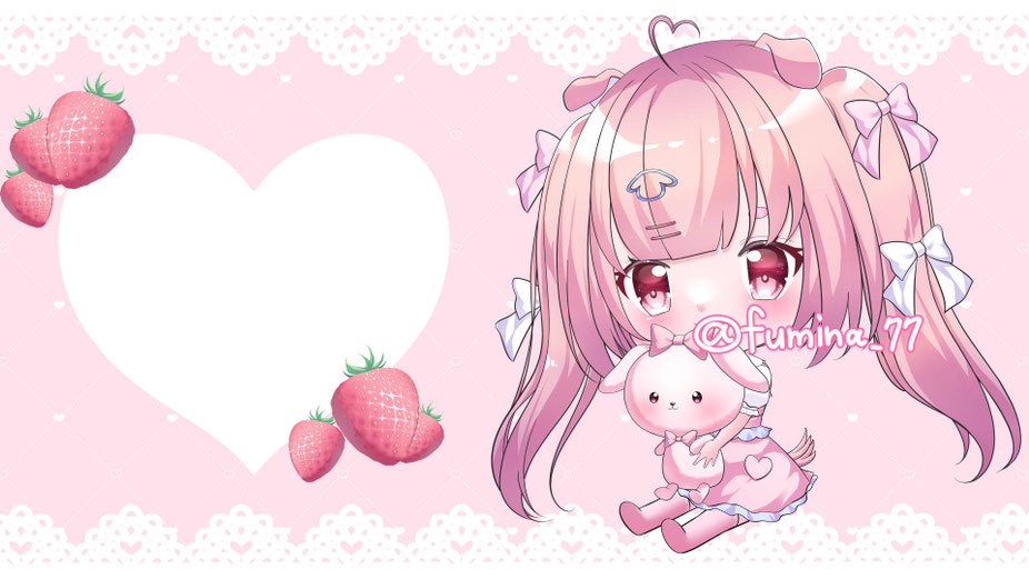 vtuberの白苺みゅあのご依頼で描いた待機画面イラスト