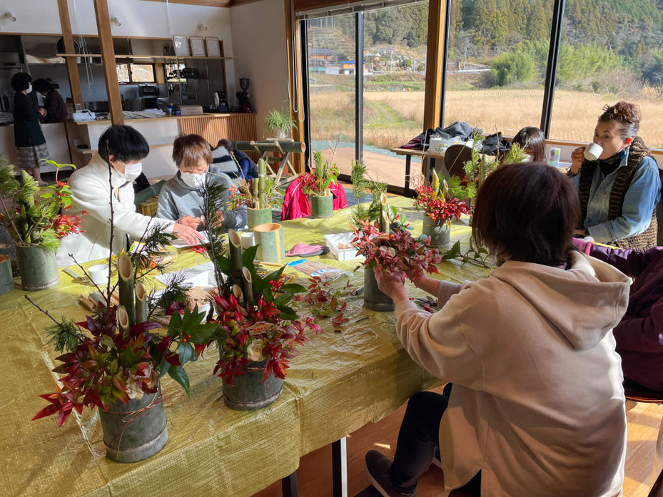 ミニ門松が完成したら、作品の撮影タイム♪