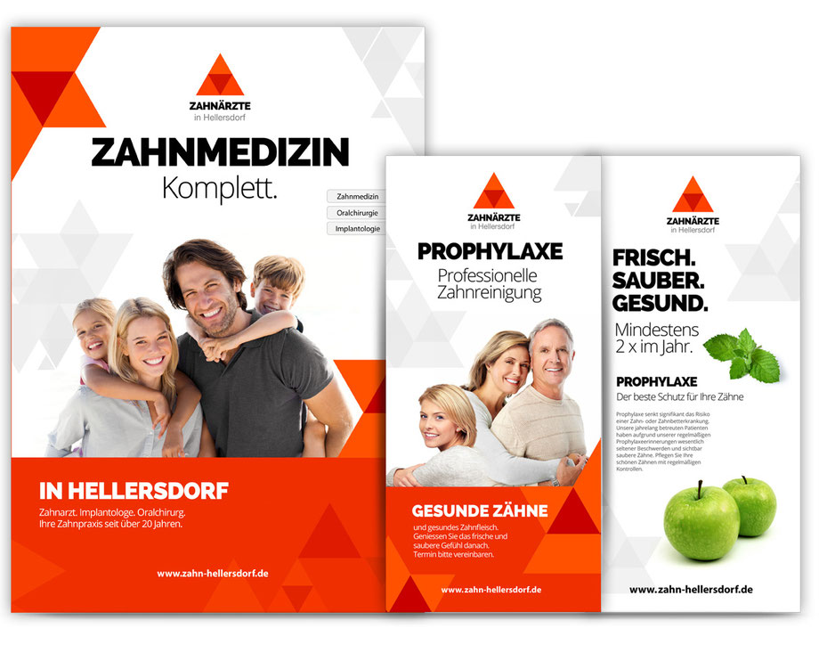 Zahnarztpraxis Flyer und Praxismarketing Design – Dentalwerbung von Werbeagentur Berlin digitalgrafik24