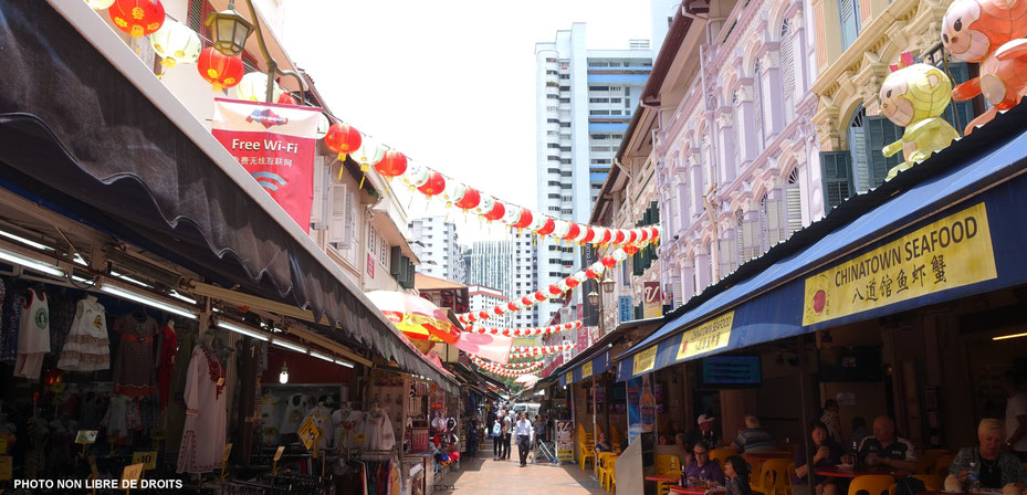 Quartier chinois au coeur de Singapour, photo non libre de droits
