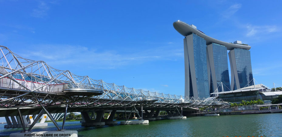 Hélix Bridge, Singapour, photo non libre de droits