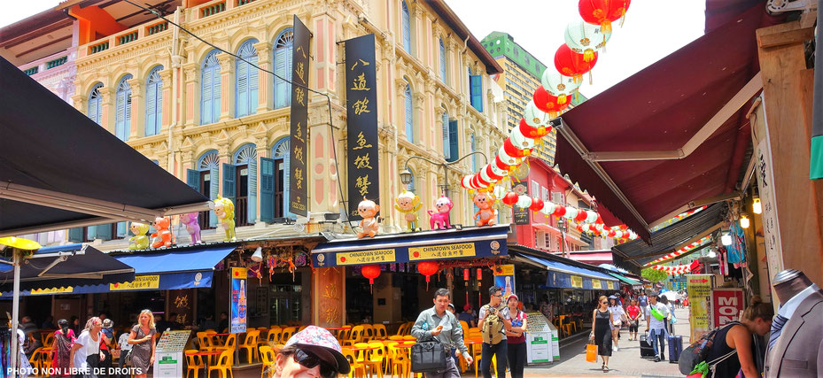 Humour et tradition, quartier chinois, Singapour, photo non libre de droits