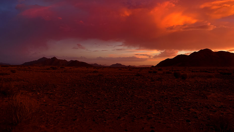 Coucher de soleil en Namibie, photo non libre de droits