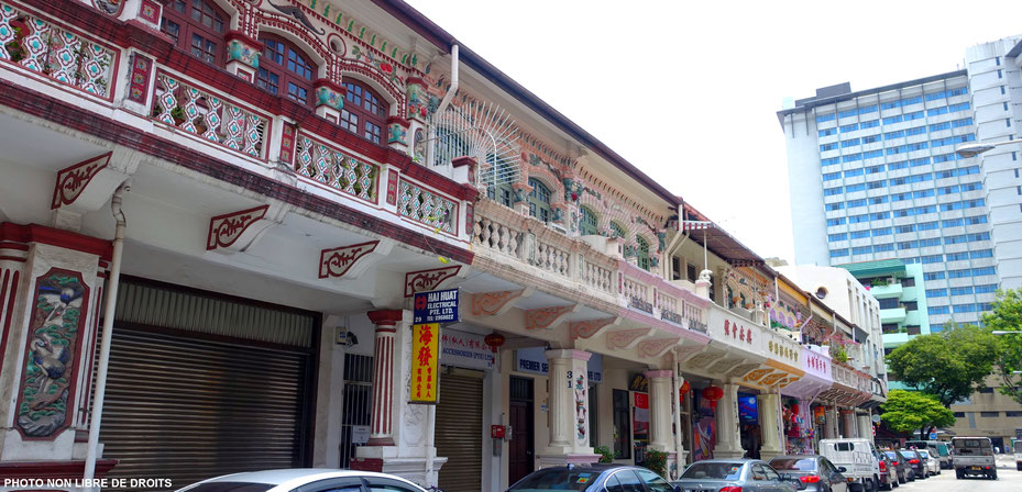 Shophouses, Singapour, photo non libre de droits