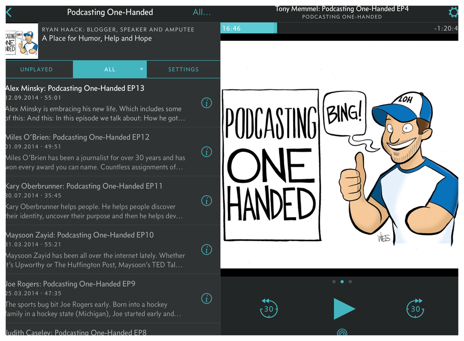 Ryan Haack's 'Podcasting One-Handed' is only one of a number of great shows for amputees.