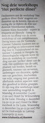 Artikel TC Tubantia Workshop Het Perfecte Diner Thuis 23-11-12 