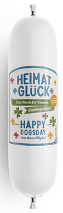 Hundewurst Heimatglück Happy Dogsday, Gluten Frei und Lactose Frei.