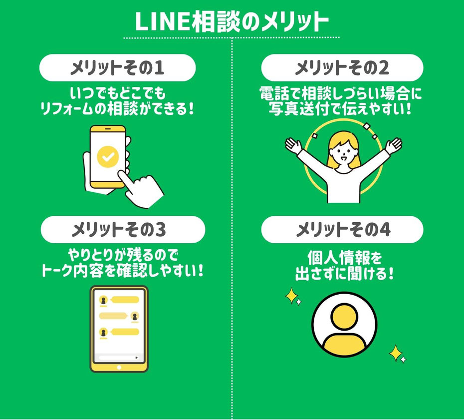 LINEでリフォームの相談のメリット