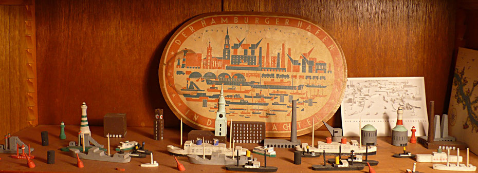 Der Hamburger Hafen in der Schachtel, nach einem Entwurf von Alfred Mahlau 1951