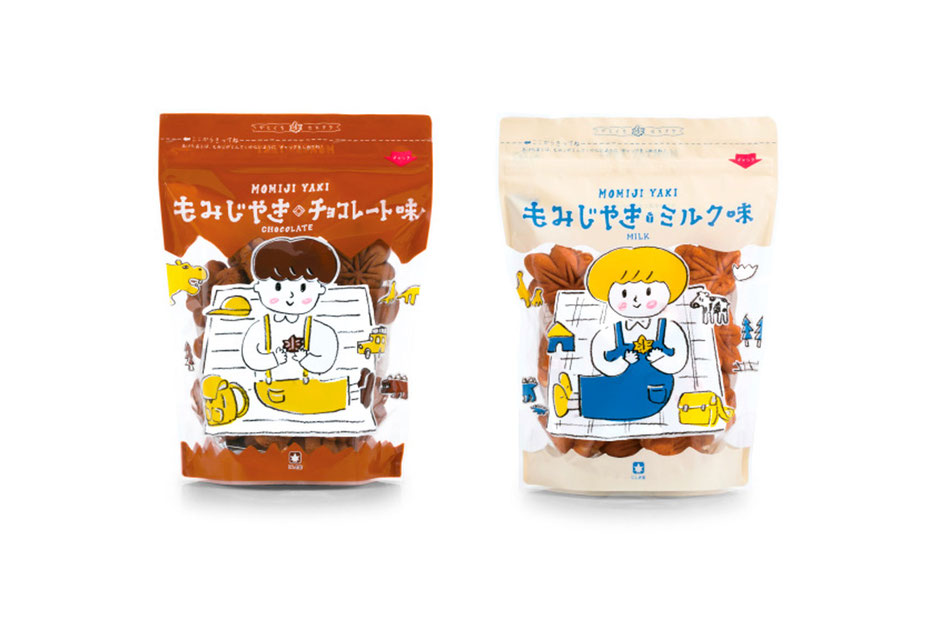 絵本作家ミヤタタカシのパッケージ作品。にしき堂もみじやきパッケージリニューアル。