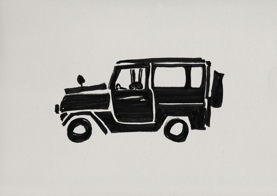 Land cruiser 40 / Felt tip pen Takashi Miyata Illustration