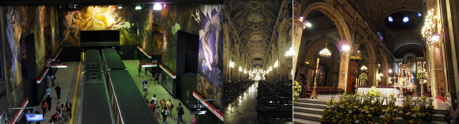 Santiago de Chile II: Untergrund | Catedral Metropolitana de Santiago1 … | … mit Altar