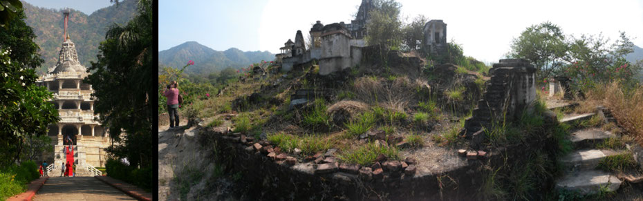 Aravalli-Gebirge: Neuer und alter Jain-Tempel