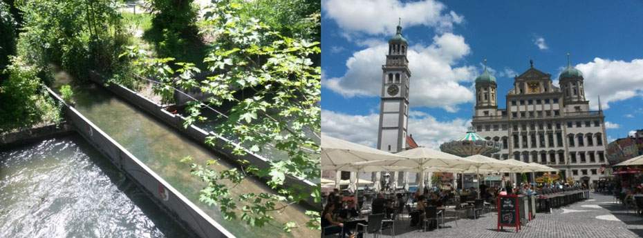 Augsburg: Mehretagige Wasserstraßen, (Jahr-)marktplatz