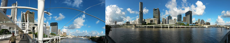 Brisbane: Kurilpa-Brücke und Skyline