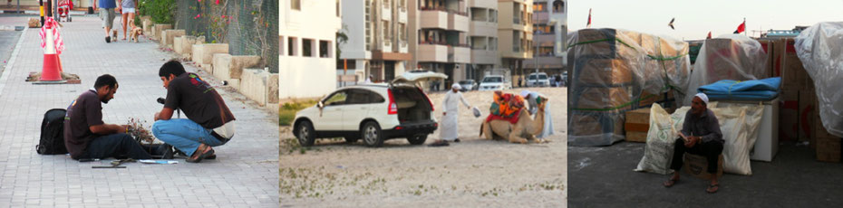 Kabeldiskussion, Umladen vom Stadt-SUV aufs Wüstenschiff, "Warten auf Godot" in Arabien