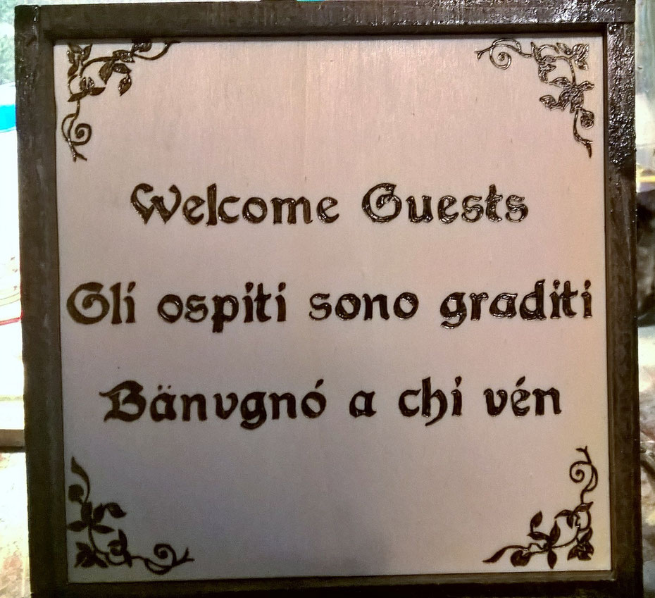 TARGA ESEGUITA SU RICHIESTA -  INGLESE/ITALIANO E BOLOGNESE