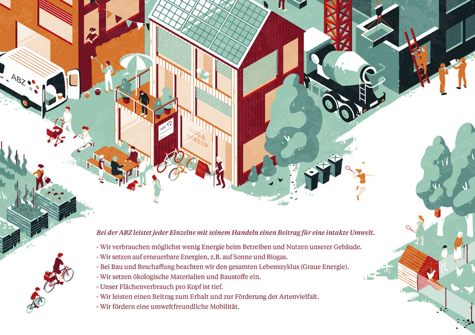Illustration zum Ökologie-Konzept von ABZ © Michael Stünzi