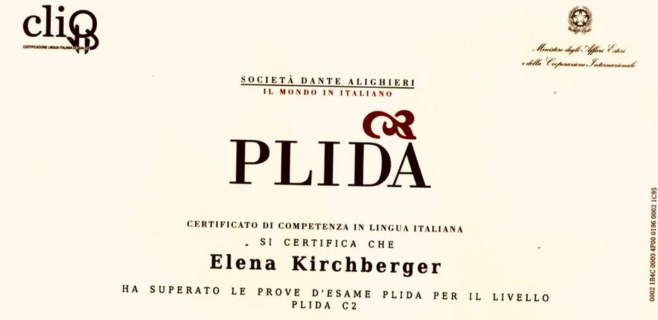  PLIDA (Progetto Lingua Italiana Dante Alighieri): C2