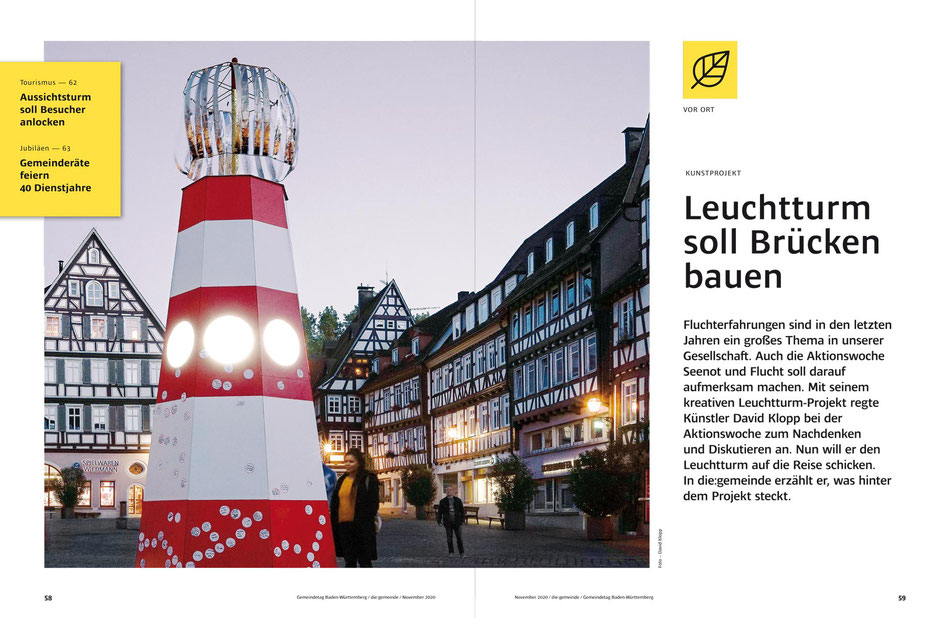 David Klopp | das Leuchtturm Projekt | die:gemeinde, Nov/2020 | Leuchtturm soll Brücken bauen