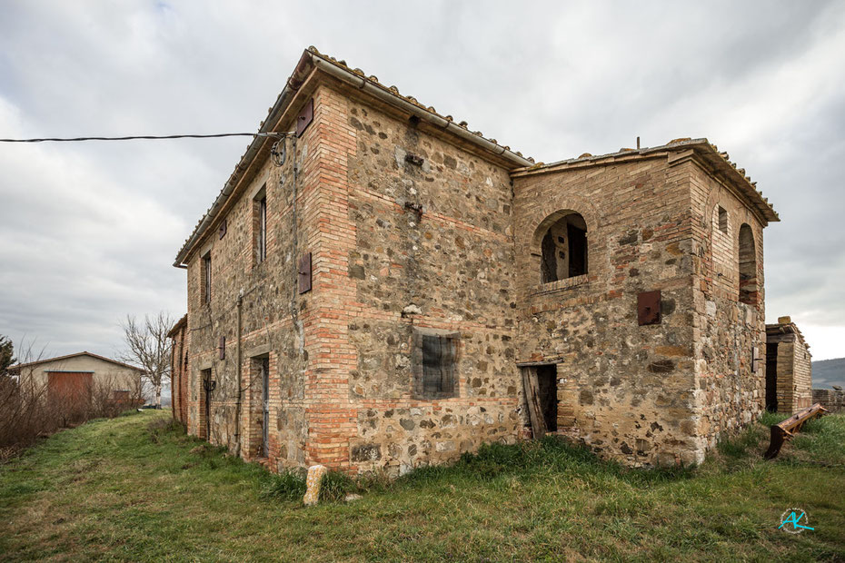 Podere Cancelli, Haupthaus von Südwesten