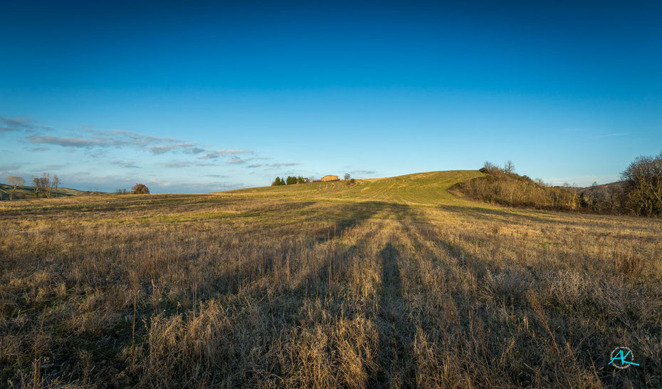 Hier befinden wir uns in der "Pfefferminzwiese" an der südwestlichen Grundstücksgrenze, hinter uns der Bach