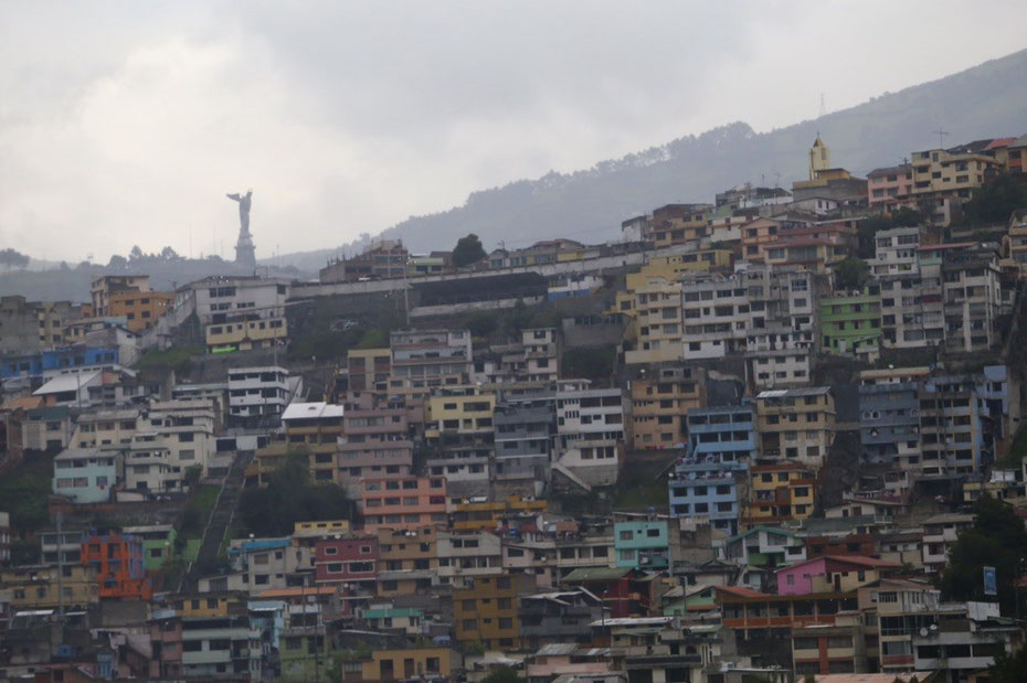 A view of Quito through the bus window.