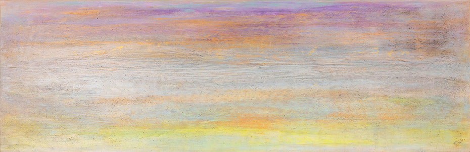Open - 2026 (acrylic & mixed media on wood - 40 x 125 x 4) - photo: Chris Gebhart