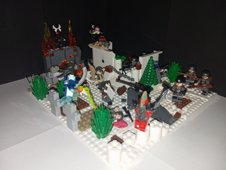 scène LEGO® militaire horreur Halloween morts-vivants soldats – diorama LEGO WW2 plus de 14 ans concours