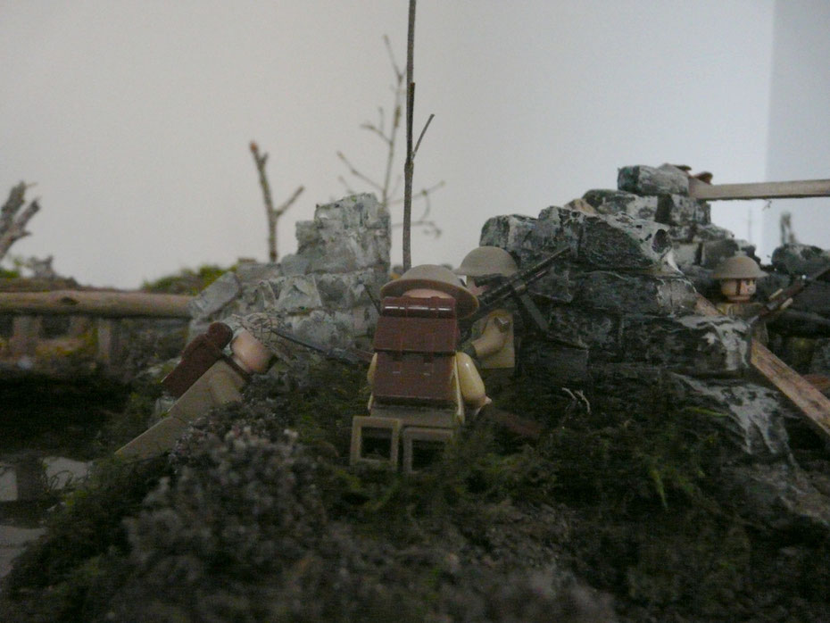 guerre des tranchées en LEGO® , reconstitution des batailles de la première et seconde guerre mondiale