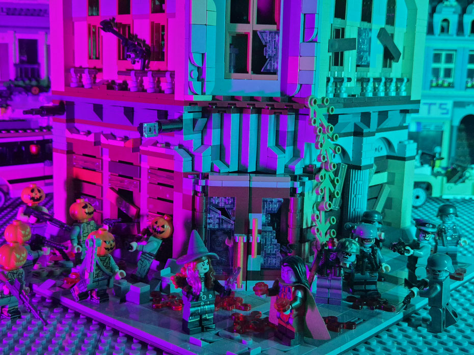 Photo LEGO® guerre fantastique – soldats en combat dans forêt hantée