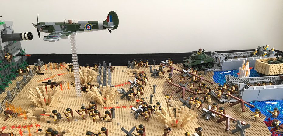 reconstitution en lego® du débarquement de Normandie le 6 juin 1944
