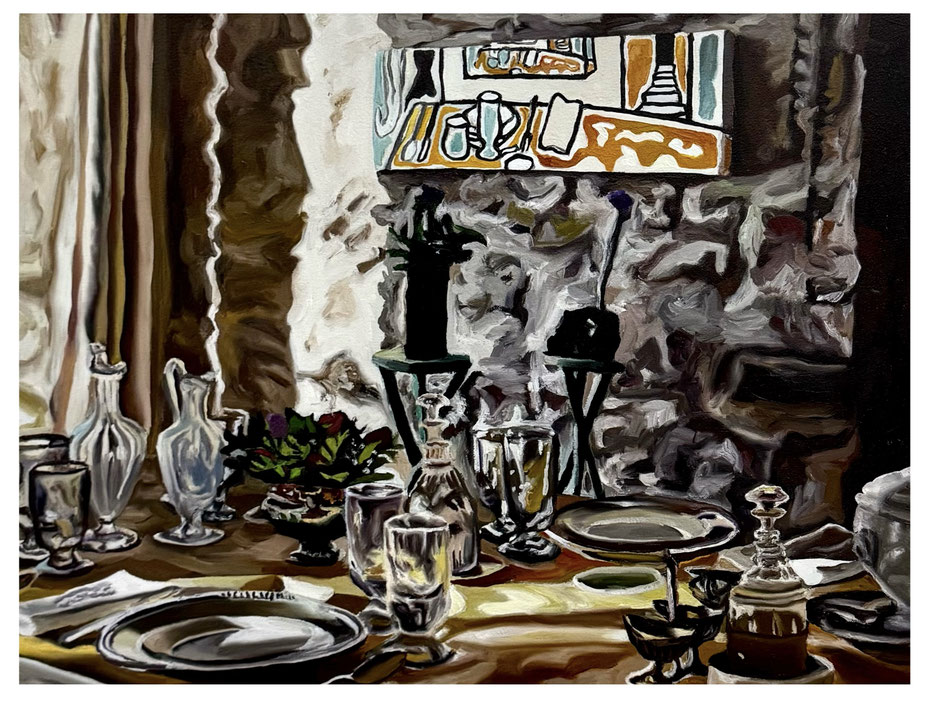 Natura - Stanza Pranzo Torre a Giovi dell'architetto Roberto Baciocchi, oil on linen 41x53 cm, 2025