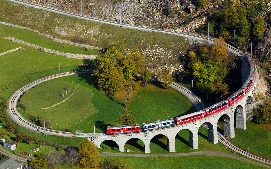 世界遺産「レーティシュ鉄道アルブラ線・ベルニナ線と周辺の景観」、ベルニナ線のブルージオ橋