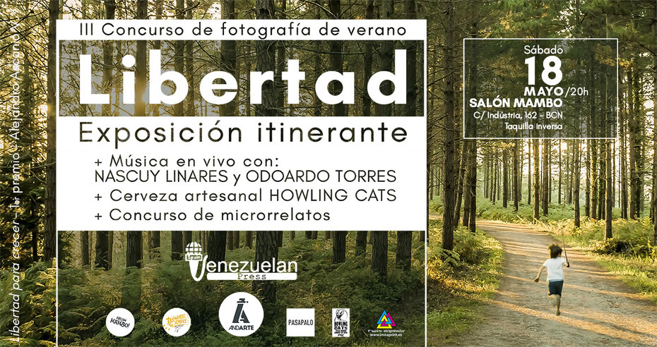 Flyer de la muestra itinerante con mi foto de fondo