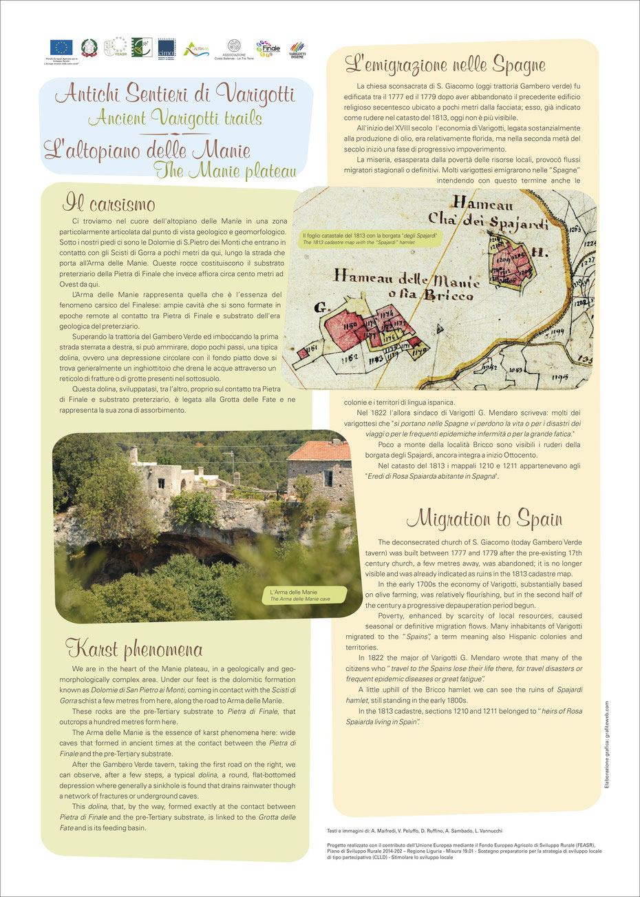 Pannello informativo percorsi escursionistici, località Varigotti (Finale Ligure)